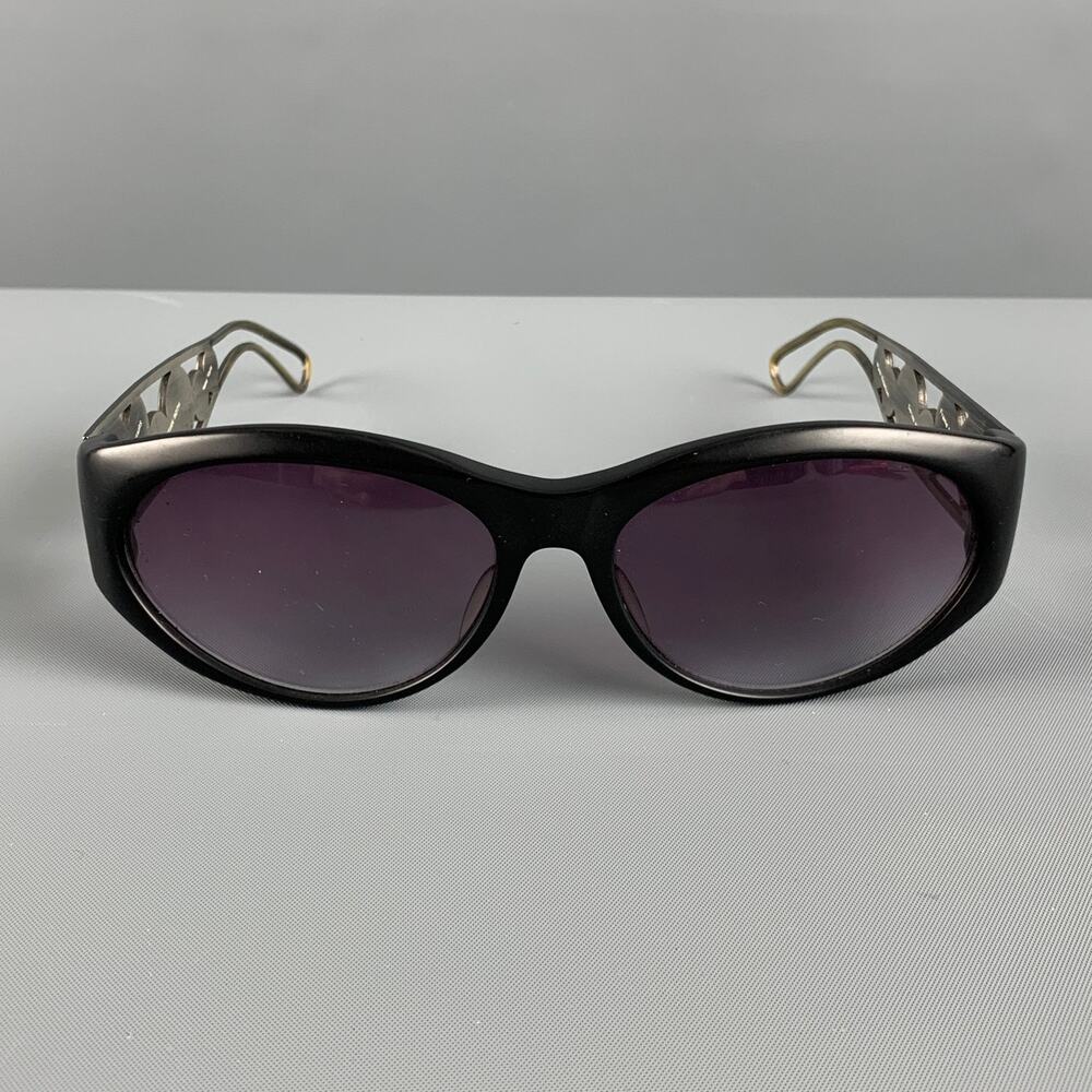 CHRISTIAN ROTH Black Silver Acetate Titanium Sunglasses